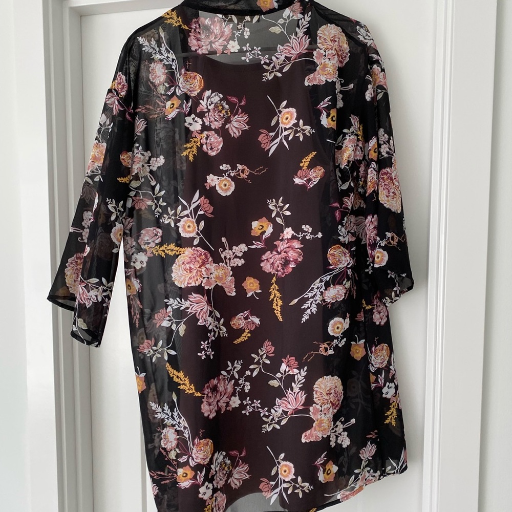 Cute dress with a floral cardigan